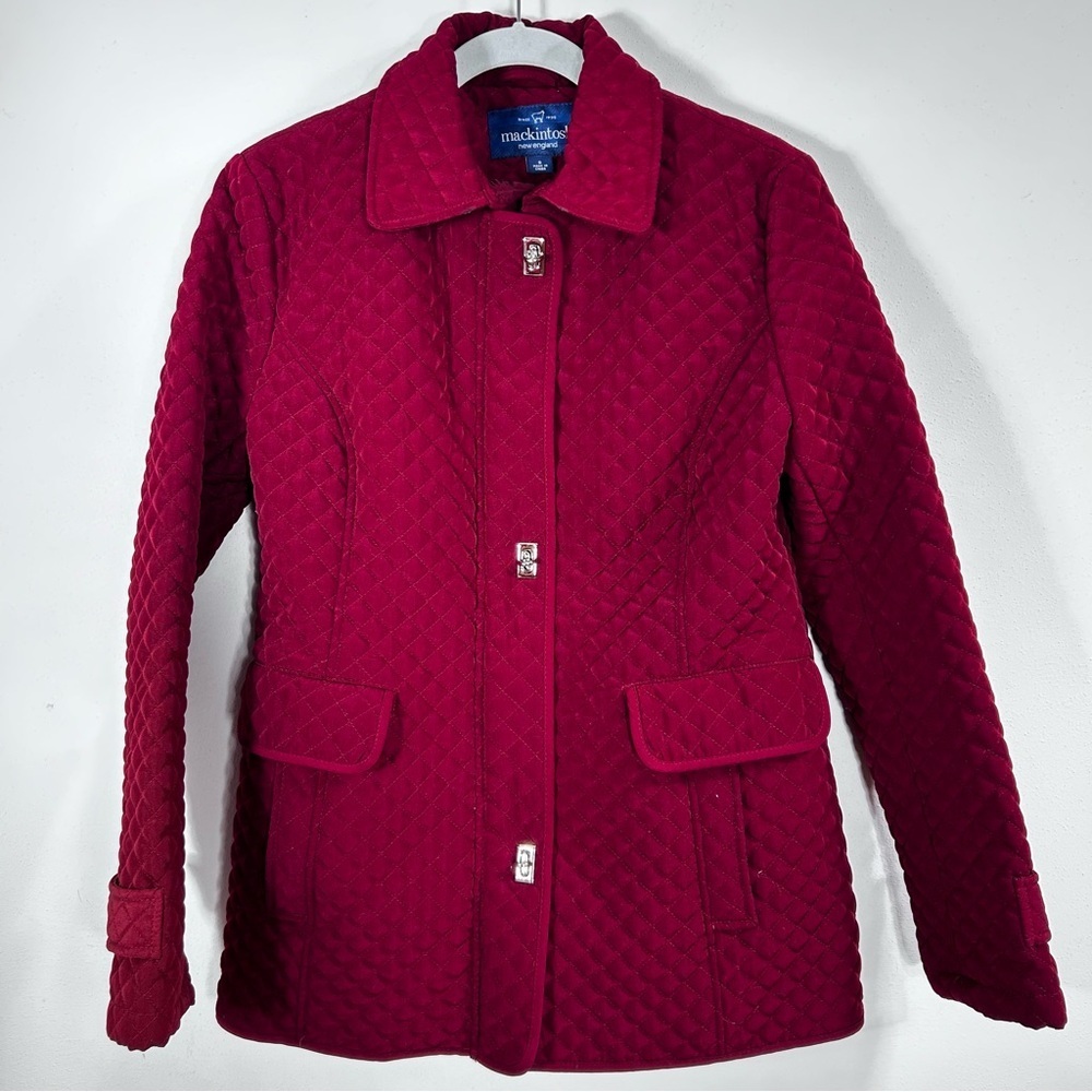 Mackintosh New England Quilted Collared Jacket Cranberry Women’s Size Small
